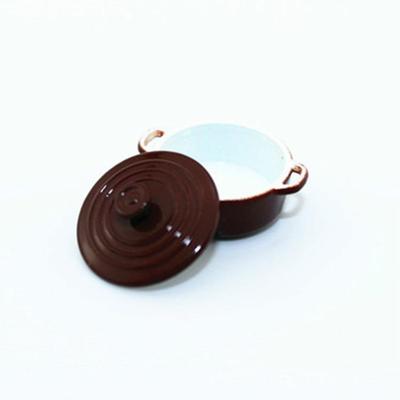 Doll House mini accessoires keuken koken gebruiksvoorwerpen mini Candy kleur soep pot (bruin)