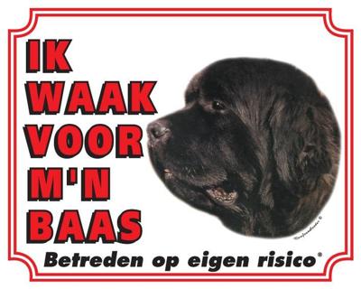 Newfoundlander Waakbord - Ik waak voor mijn baas