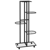 VidaXL Bloemenstandaard met wielen 5-laags 44x23x100 cm ijzer zwart - thumbnail