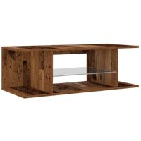 Tv-meubel met LED 90x39x30 cm bewerkt hout oud hout - thumbnail