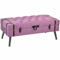 Kruk DKD Home Decor Metaal Polyester Fuchsia Hout MDF (102 x 42 x 40,5 cm) - thumbnail