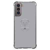Samsung Galaxy S21 Stevig Bumper Hoesje Grijs Baby Olifant - thumbnail