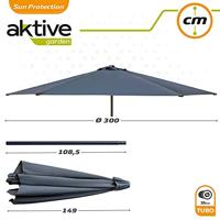 Parasol Aktive 300 x 245 x 300 cm Antraciet Ø 300 cm - thumbnail