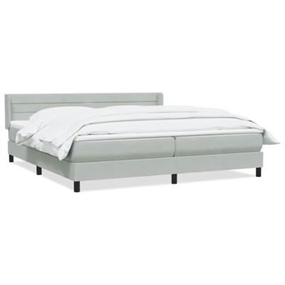 Boxspring met matras fluweel lichtgrijs 180x220 cm