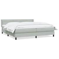 Boxspring met matras fluweel lichtgrijs 180x220 cm - thumbnail