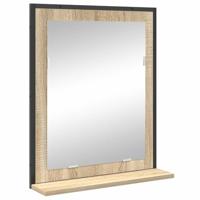 Badkamermeubelset met plank met opslag 3 pcs Bruin Bewerkt hout - thumbnail