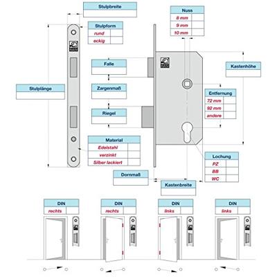 Basi 9210-5512 Insteekkamerdeurslot Zilver