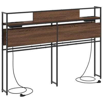 Opberghoofdbord bruin eikenkleur 160 cm Bewerkt hout