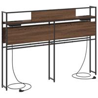 Opberghoofdbord bruin eikenkleur 160 cm Bewerkt hout - thumbnail