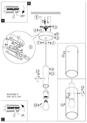 Eglo HanglampMontefino Zwart - 97366