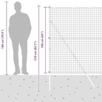 VidaXL Hek met paal grijs 1,6 x 10 m staal en pvc - thumbnail