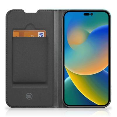 iPhone 14 Pro Max Smart Cover Orchidee Blauw - Cadeau voor je Moeder iPhone 14 Pro Max Smart Cover Orchidee Blauw - Cadeau voor je Moeder