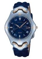 Horlogeband Seiko SKK008F1 / 7N32-F010 Leder Blauw - thumbnail