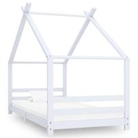 Kinderbedframe massief grenenhout wit 90x200 cm - thumbnail