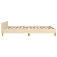 Bedframe zonder matras stof crèmekleurig 140x190 cm - thumbnail