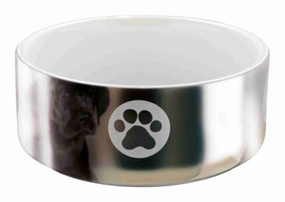 TRIXIE VOERBAK KERAMIEK POOT ZILVER / WIT 800 ML 15 CM 4 ST TRIXIE VOERBAK KERAMIEK POOT ZILVER / WIT 800 ML 15 CM 4 ST