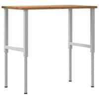 Werkbank 100x60x(71,5-98) cm eikenhout lichtbruin - thumbnail