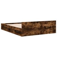 Bedframe met lades bewerkt hout gerookt eikenkleurig 135x190 cm - thumbnail
