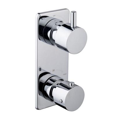 Caral inbouw 2-wegs douchethermostaat rond chroom Caral inbouw 2-wegs douchethermostaat rond chroom