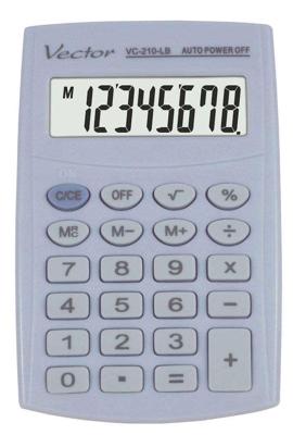 Vector Zakrekenmachine KAV VC-210 LB, 8-cijferig, 64x98,5 mm, lichtblauw