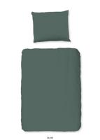 Good Morning Peuter dekbedovertrek "uni dessin" - Groen - (120x150 cm) - Katoen - thumbnail