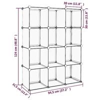 VidaXL Opbergmeubel met 12 vakken polypropeen transparant - thumbnail