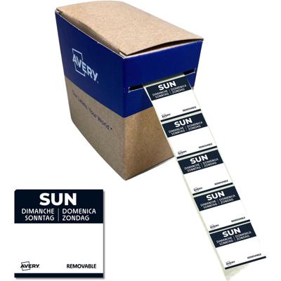 Etiket Avery HACCP zondag-zwart 25x25mm 1000st