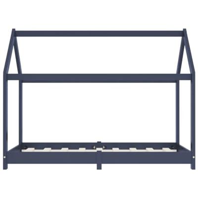 Kinderbedframe massief grenenhout grijs 80x160 cm