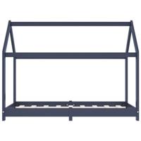 Kinderbedframe massief grenenhout grijs 80x160 cm - thumbnail