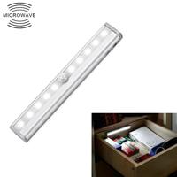 0.8 w 10 LEDs wit licht smal scherm intelligent menselijk lichaam sensor licht LED gang kast licht USB opladen versie - thumbnail