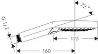 Hansgrohe Raindance Select S handdouche 120 3jet powderrain mat zwart 26014670 - thumbnail