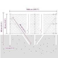 VidaXL Afrasteringspaal zilver 10 x 0,4 m (50 mm mesh) staal - thumbnail