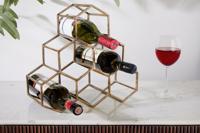 Filigraan design wijnrek HONINGRAAT 35cm goud metaal handgemaakt - 43192 - thumbnail
