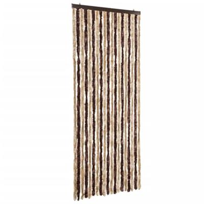 VidaXL Vliegengordijn 56x185 cm chenille beige en lichtbruin VidaXL Vliegengordijn 56x185 cm chenille beige en lichtbruin