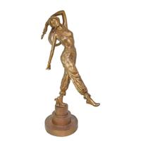 Bronzen art deco danser - thumbnail