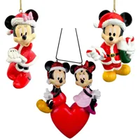 Kerstbal Pakket Mickey en Minnie - 3 stuks - thumbnail