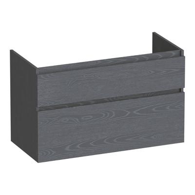 Brauer Delight - Onderkast - 100 cm - met 2 Softclose Lades Greeploos en 1 Sifon Uitsparing - Timber Grey