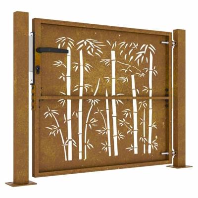 Poort 105x80 cm bamboe-ontwerp cortenstaal Poort 105x80 cm bamboe-ontwerp cortenstaal