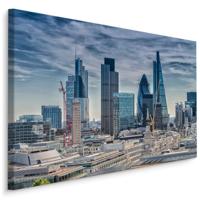 Schilderij - Skyline van Londen, blauw/grijs, wanddecoratie - thumbnail