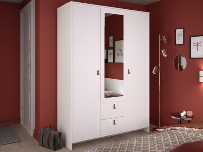 Kledingkast MINECO 3 deuren 2 lades wit Kledingkast MINECO 3 deuren 2 lades wit