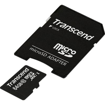 Transcend Premium microSDXC-kaart Industrial 64 GB Class 10, UHS-I Incl. SD-adapter Transcend Premium microSDXC-kaart Industrial 64 GB Class 10, UHS-I Incl. SD-adapter