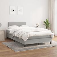 Boxspring met matras stof lichtgrijs 120x200 cm - thumbnail