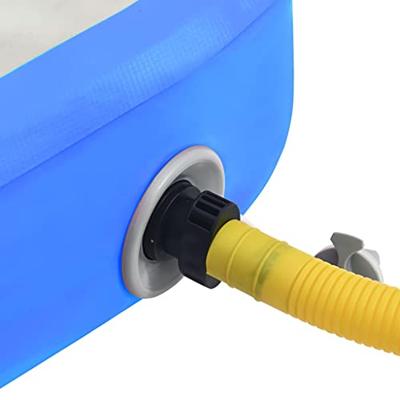Gymnastiekmat met pomp opblaasbaar 400x100x15 cm PVC blauw - thumbnail