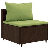 5-delige Loungeset met kussens poly rattan bruin - thumbnail