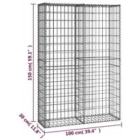 Schanskorf met deksels 150x100x30 cm gegalvaniseerd draad - thumbnail