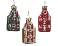 Decoris kersthanger glas huisjes - assortiment - thumbnail