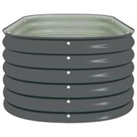 Plantenbak verhoogd 160x80x44 cm gegalvaniseerd staal grijs - thumbnail