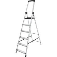 Brasq trapladder SL600, aluminium, zilver, 6 treden - thumbnail