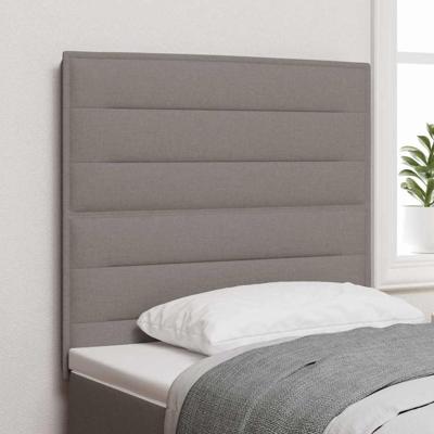 LED Hoofdbord met LED-striplichten Taupe 80 cm Polyester