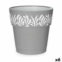 Zelfwaterende bloempot Stefanplast Gaia Grijs Plastic 25 x 25 x 25 cm (6 Stuks) - thumbnail